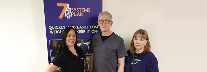 Pat Luse, Robin and Jenni Posing for a Team Photo For 7 Systems Weight Loss